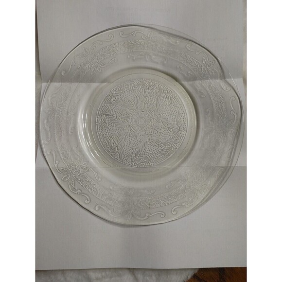 Set of 3 Yellow Macbeth Evans S PATTERN CRYSTAL 8 1/4" LUNCHEON PLATES - Picture 2 of 8